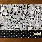 パンダ（グレー）のランチョンマット　２５×３５