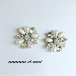 シルバーカラー♡フラワービジューピアス(イヤリング)