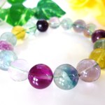 ☆mamochinさま♪☆ご予約お取り置き☆心のリラクゼーション☆天才の石☆レインボー☆高品質ＡＡＡ☆マルチカラーフローライト☆　☆大珠１２ｍｍ☆　☆１７ｃｍ☆