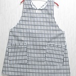 【受注製作】バッグクロスエプロン　モダンな格子　グレー