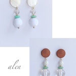 turquoise Whiteピアス、イヤリング