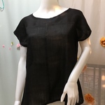 絽の黒のプルオーバー　着物リメイク