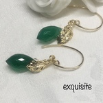 Feuilles vertes　－緑の葉っぱー　ピアス（イヤリング）