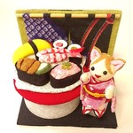 【受注制作】ちりめん細工「お寿司食べたい♥️」ミニ置物 飾り