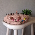 （オーダー品）ほっぺくまちゃんのボタンボタンベレー帽♡