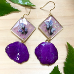 華やぐフラワーピアス パープル