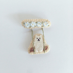 ブランコ刺繍ブローチ しろくま  