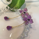  紫陽花の雫の樹脂ピアス