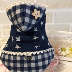 訳あり品 うさぎハーネス　ギンガム&スターハーネス Ｍサイズ