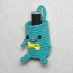 はんこホルダーくん★ターコイズグリーン★あみぐるみ