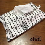 ◇新作◇モノトーンリーフのティッシュボックスカバー
