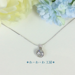 再販 ジルコニア(6mm)☆エレガンスシルバーチェーンのシンプルネックレス 