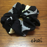 ◇北欧モノトーン花柄 シュシュ◇