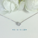 再販  ジルコニア(4mm)☆エレガンスシルバーチェーンのシンプルネックレス 