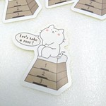 跳び箱の上でひと休み  にゃんこのフレークシール  送料無料