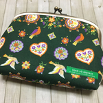 ＊SALE＊【フォークロア・グリーン】がま口ポーチ 