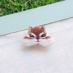 りすさん　ミニミニ刺繍ブローチ