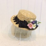 花とおでかけカンカン帽：  ブルーベリー＆ワイルドローズ  　 