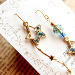 アシンメトリー☆流れ星のお花のピアス、イヤリング