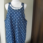 おしゃれエプロン ジャパンブルーに小花　綿100