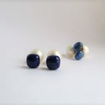 blue stone 14Kgf pierced earrings