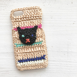  iPhoneケース／黒猫 海が好き《麦わらフォン》
