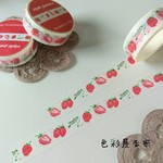 １個入　SweetBerry(イチゴ)/海外 マスキングテープ　７ｍ　色彩屋吉宗