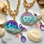 【Ａ】ゆらめく波クジラのバッグチャーム