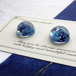 ブルーフラワーピアス／イヤリング
