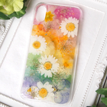 【完成品】iPhoneX用♥️レインボー♥️押し花ケース