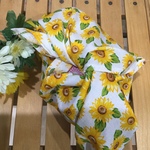 【再】小ぶり可愛い❤️お弁当あずま袋(生成りひまわり)