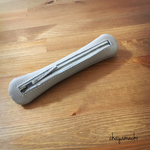 【light gray】シュランケンカーフで仕立てたふっくらもちもちスマートペンケース