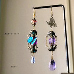 魔法蝶々使いのランタン カラーチェンジとモルフォ蝶のアンティークランタンピアス イヤリング アレキサンドライト