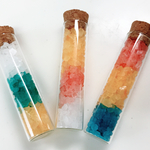 送料無料［結婚式プチギフト10個セットオリジナルラベル付] レインボーフレグランスソルト 　 コルク瓶
