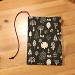 【 文庫本 】ブックカバー   ハンドメイド  ツリー  ブラウン