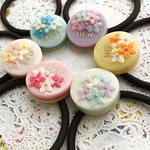 再販✖︎3♫名前入り！選べる6カラー☆flowerブーケケーキのヘアゴム