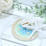 ☪︎⋆。˚ 送料無料 .. size 8cm 海辺のウェディング シェル リングピロー ウェディング 海 貝殻