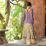 No,72/◆BOHO◆インドサリー▲マキシ丈*リバーシブル巻きスカート