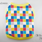 フレンチブルドッグ・パグ・ボストンテリア 用/幅広　【フレブル 犬服】ブロックチェック Ｔシャツ