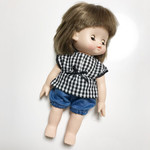 45.メルちゃんの服  チェックセットアップ