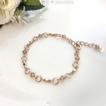 【sale＊再販】スワロとデザインチェーンのブレスレット（プチプラ・スワロフスキー・シンプル）