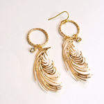 ピアス*Gold Feather*ゴールド フェザー*鳥の羽根
