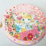 まんまるポーチ　キュートな女の子　ピンク