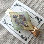 小花のヘアクリップ green