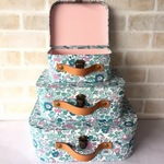 再販☆輸入リバティ☆カルトナージュのトランク☆Betsy・Mint/Ｓサイズ