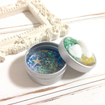 ピルケース / アクセサリーケース / 海×グリーン / 約3.5㌢×1.8㌢ / No.f-3