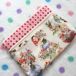 【SALE!!】レトロ♡child flower garden ダブルファスナーポーチ