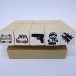 １ｃｍキャラクタースタンプ　５種類のセット