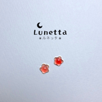 ちっちゃいお花のピアス✳︎レッド×ゴールド✳︎