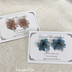 ディップアート☆小花モチーフのピアス&イヤリング